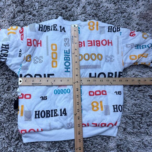 Vintage Hobie Spellout Graphic Allover Print Reversible Sweatshirt S Small - Picture 12 of 12